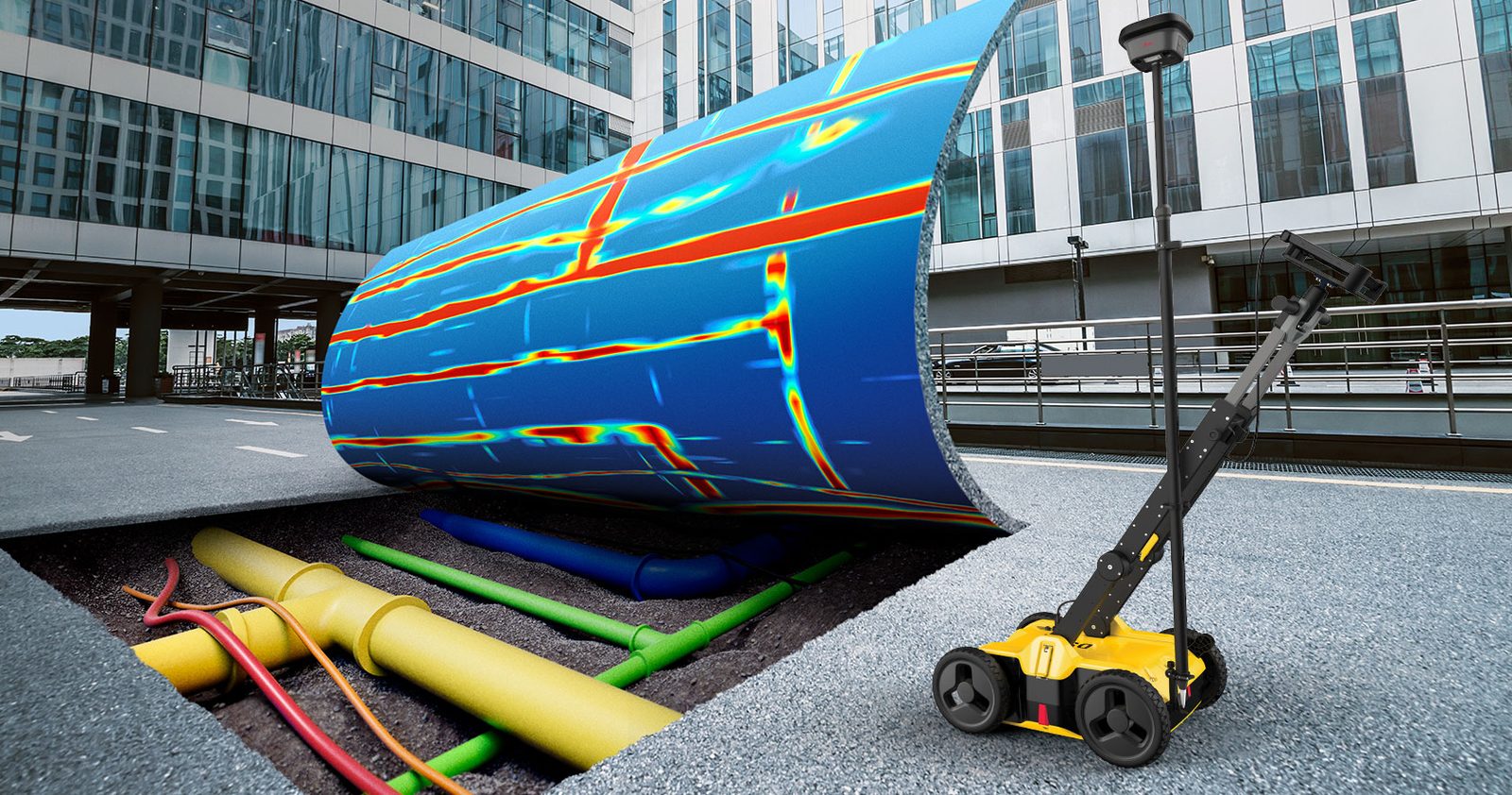 Ground penetrating radar utility locating