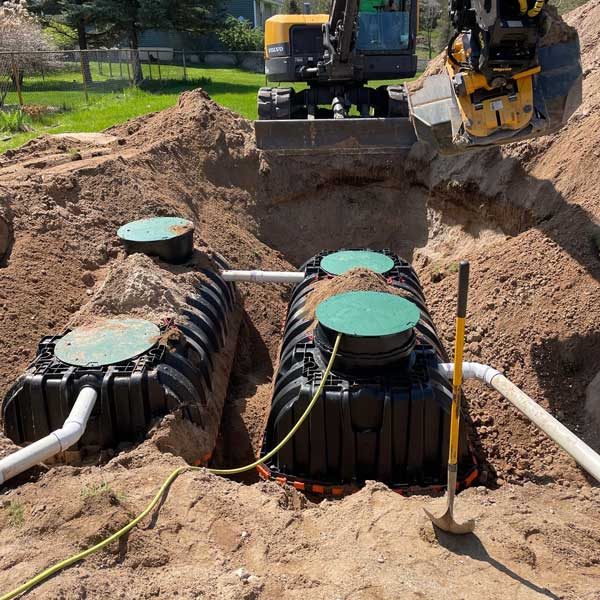 Septic tank and drain field installation